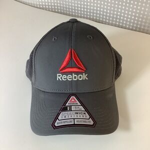 Reebok Baseball Cap Gray w/ Red Logo Mesh